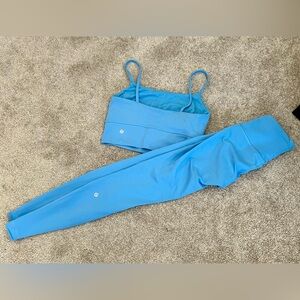 Lululemon Aero Blue Athletic Set - Crop Top & Leggings